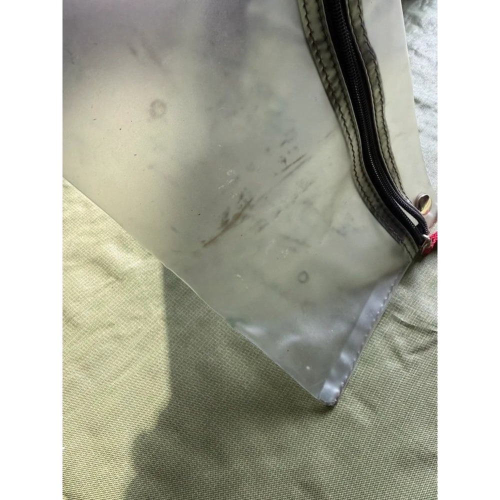Clear Vinyl Zipper Pouch Set 2 Piece Pencil Pouch Dorm Organizer - Picture 4 of 4